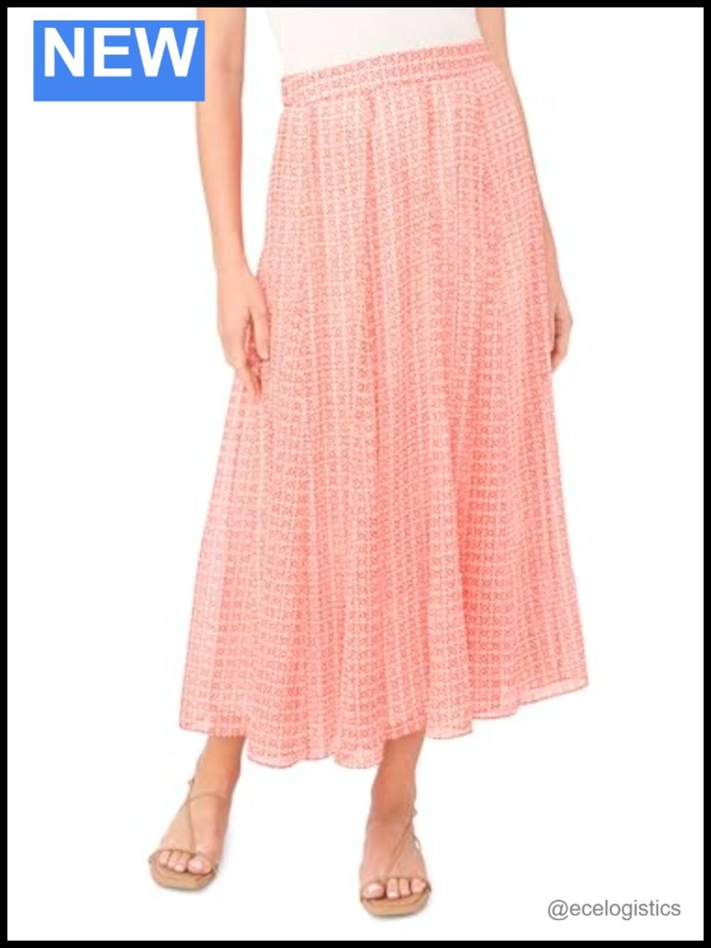 Vince Camuto Flowy Maxi Skirt Back Elastic Waist Pull On